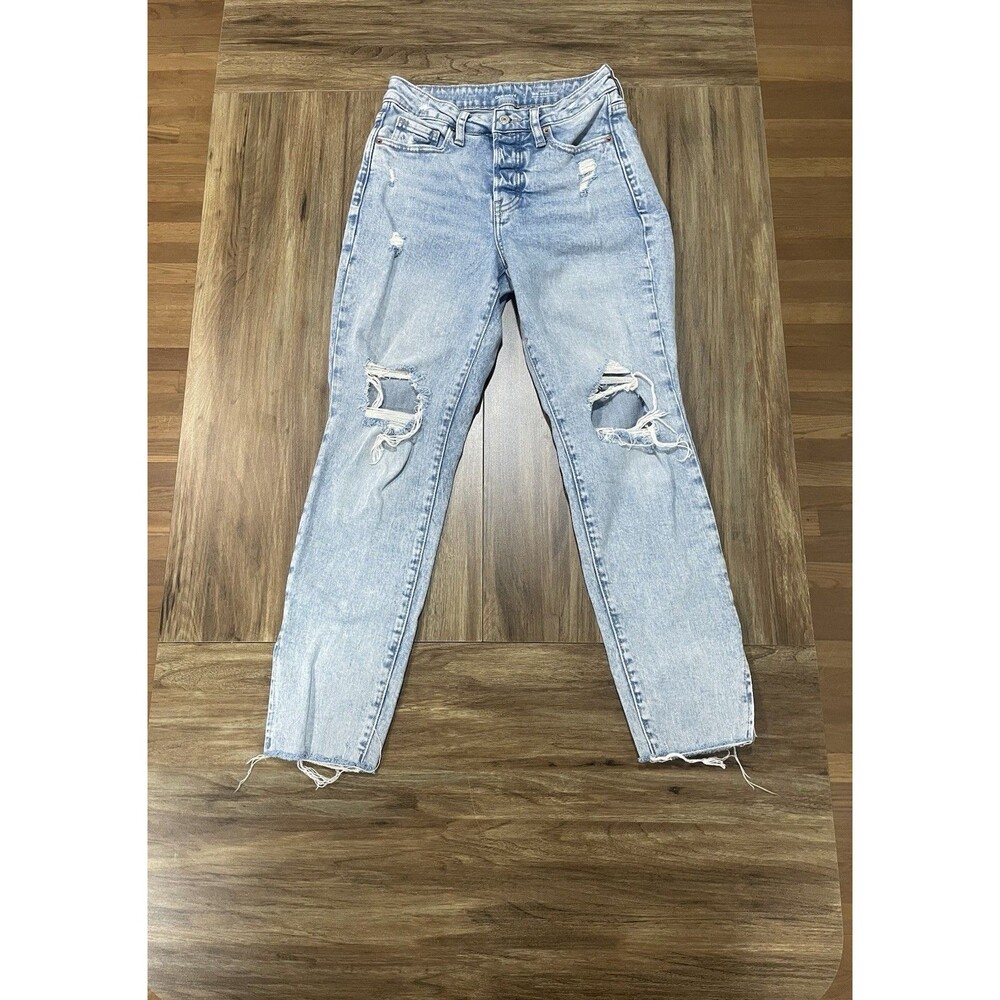 Old Navy Women's High-Waisted O.G. Straight Ripped Ankle Jeans Size 2